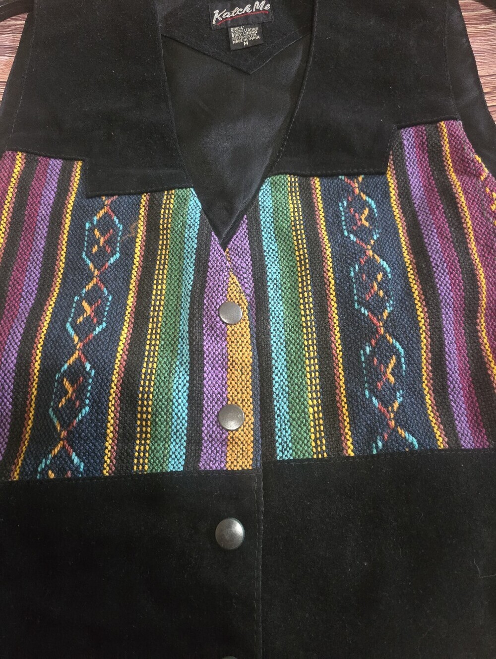 Womans VTG Western Embroidered Vest Katch Me Brand NWT $35 - Picture 3 of 4